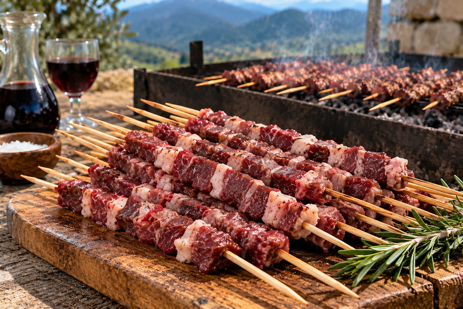 Arrosticini abruzzesi fatti a mano